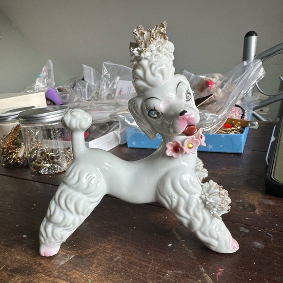 Vintage Other - Vintage White Ceramic Spaghetti Poodle / MCM - Kitsch